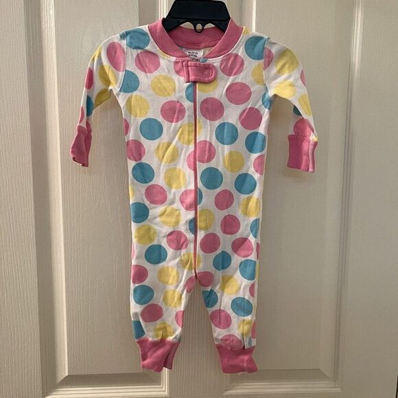 Hanna Andersson Baby Zip Sleeper Polka Dot Organic Size 60 US 6-9 Months - Picture 1 of 11